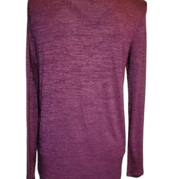 GAP Ruby Wine Long Sleeve Surplice Cross Knit Top - Picture 9 of 9